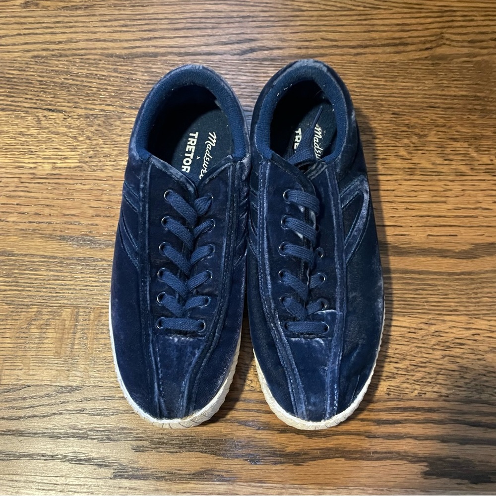 Madewell X Tretorn Nylite blue velvet sneakers size 7 GUC